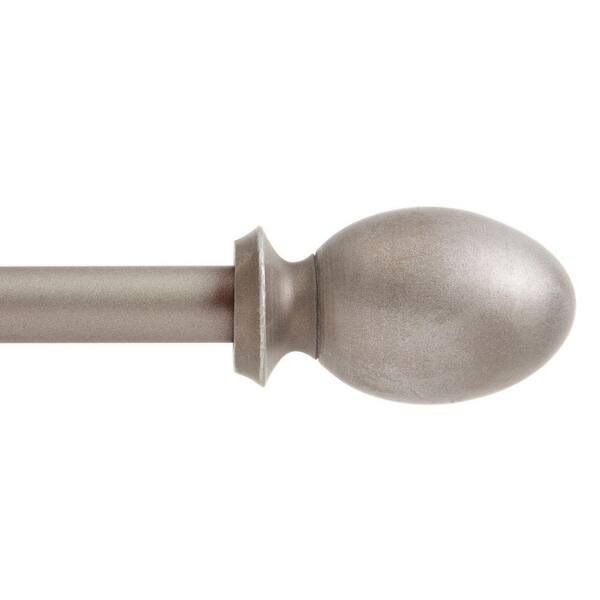 Kenney Baldwin 48 in. - 86 in. Adjustable 5/8 in. Single Standard Decorative Window Curtain Rod in Antique Pewter