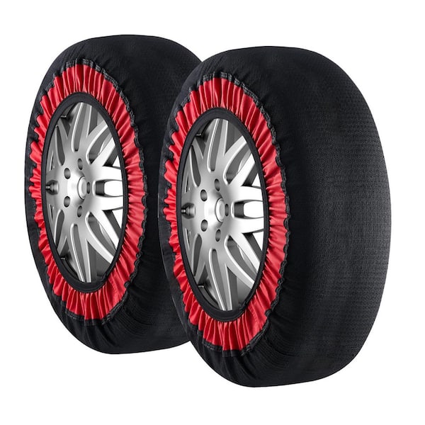 Extra Large Snow Tire Socks, Polyester Fiber with Elastic Straps, Tire Traction Covers for Cars, SUVs, Pickup Trucks