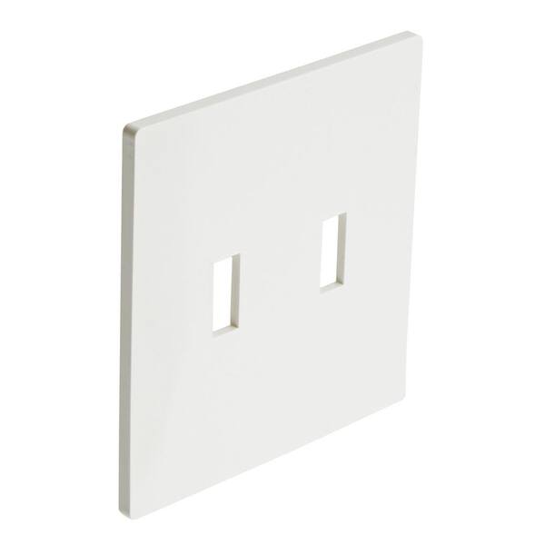 Hampton Bay Maple Hill White 2Gang 2Toggle Plastic Wall Plate 805464