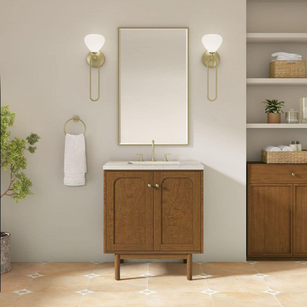 Laurent 30.0 in. Single Bath Vanity in Honey Oak with Siberian Quartz Top price history on PriceWatchPro