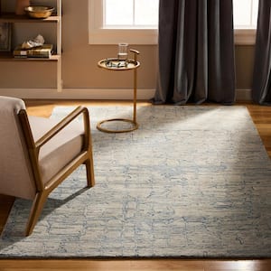 Remi Hand Tufted Wool Abstract Line Grey/Blue 9 ft. x 12 ft. Area Rug