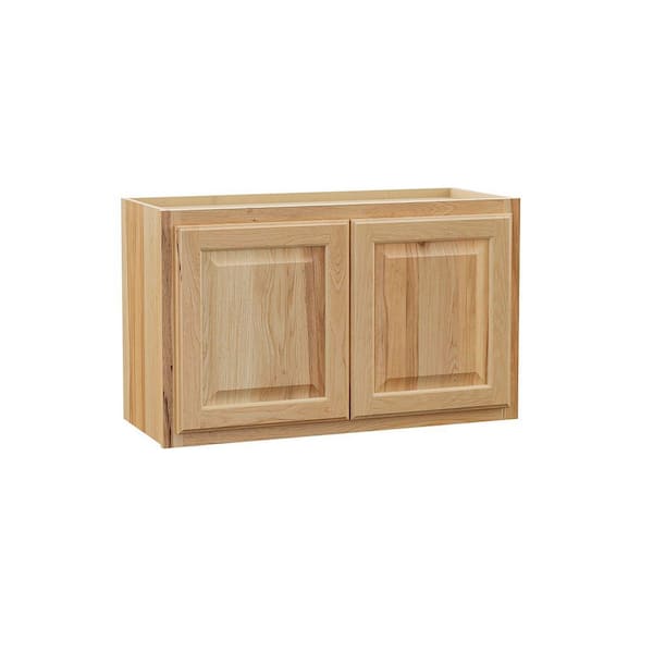 Hampton 30 in. W x 12 in. D x 18 in. H Assembled Wall Bridge Kitchen Cabinet in Natural Hickory