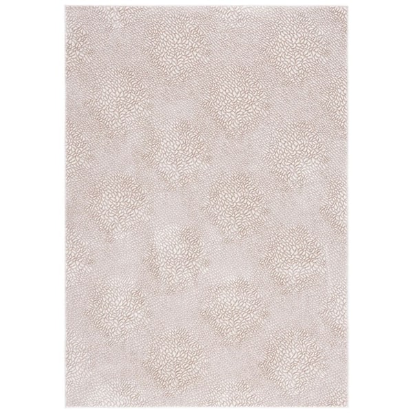 Continental 9 ft. x 12 ft. Ivory/Beige Abstract Floral Area Rug