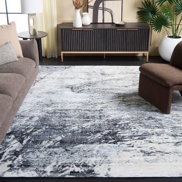 Mirage 8 ft. x 10 ft. Gray/Ivory Modern Minimalist Abstract Area Rug
