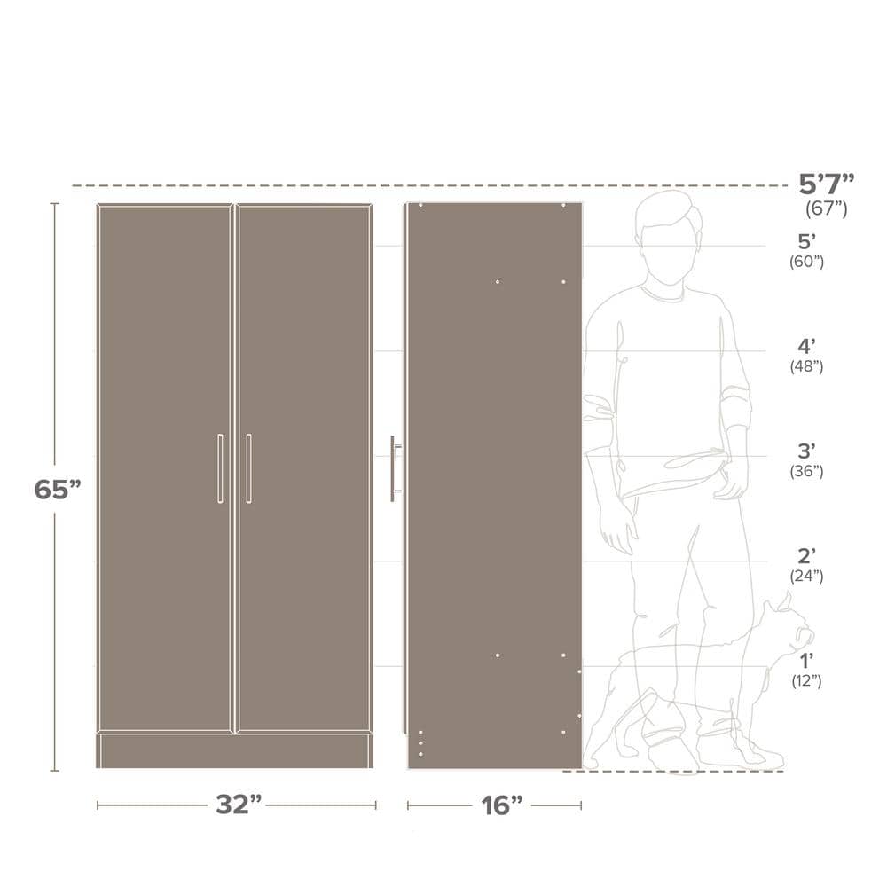 Sophisticated Gray 60" Freestanding Cabinet with Adjustable Shelves