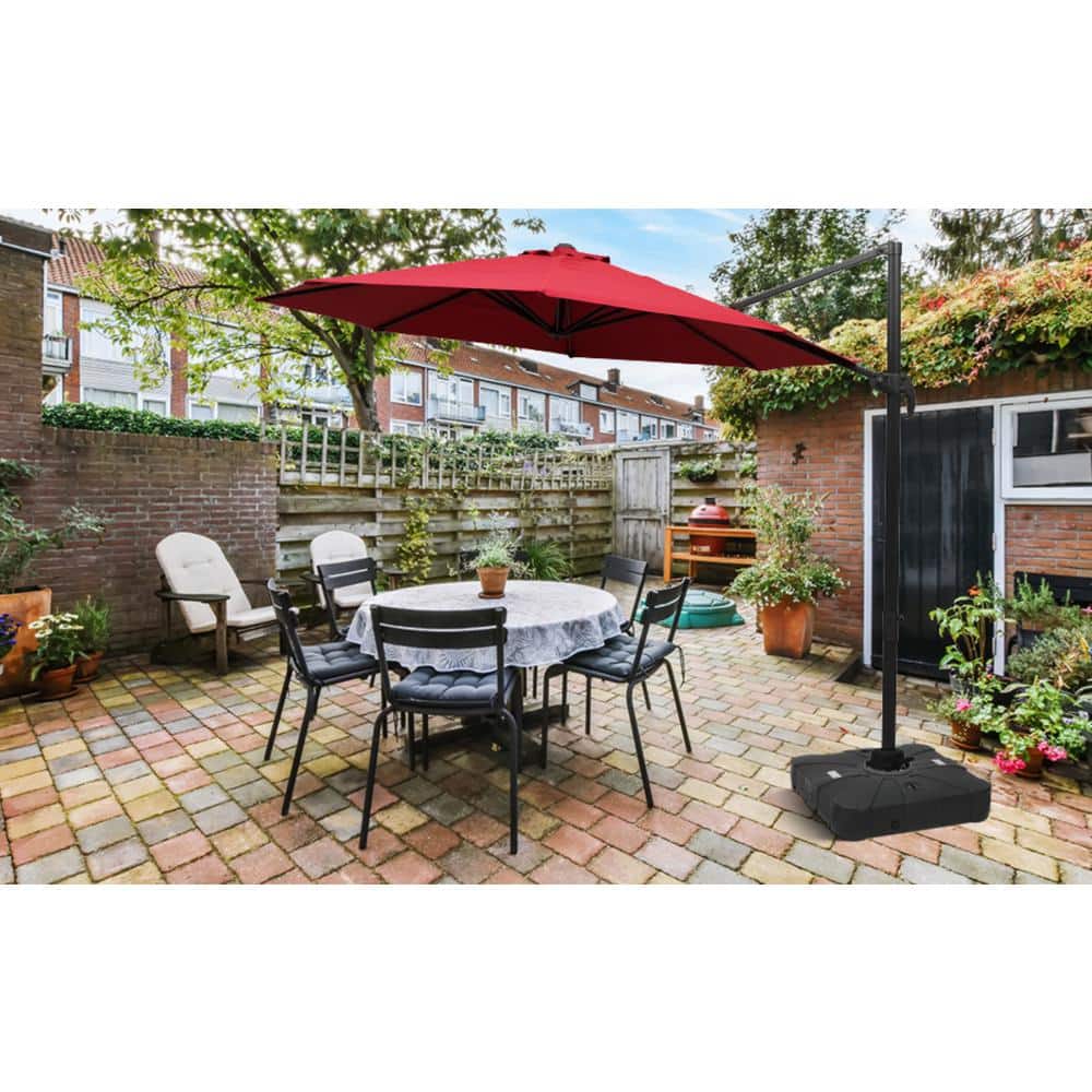 Black Heavy Duty Plastic Wheeled Patio Umbrella Stand, 33" x 33"