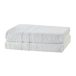 Bleach Friendly, Quick Dry, 100% Cotton Bath Towels (30 in. L x 52 in. W), Highly Absorbent, Lt Weight (2-Pack, White)