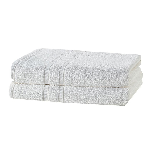 Clorox Bleach Friendly, Quick Dry, 100% Cotton Bath Towels (30 in. L x 52 in. W), Highly Absorbent, Lt Weight (2-Pack, White)