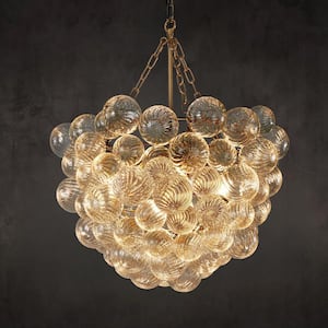YUYI Modern Chandelier 36 in. 10-Light Gold Bubble Chandelier for