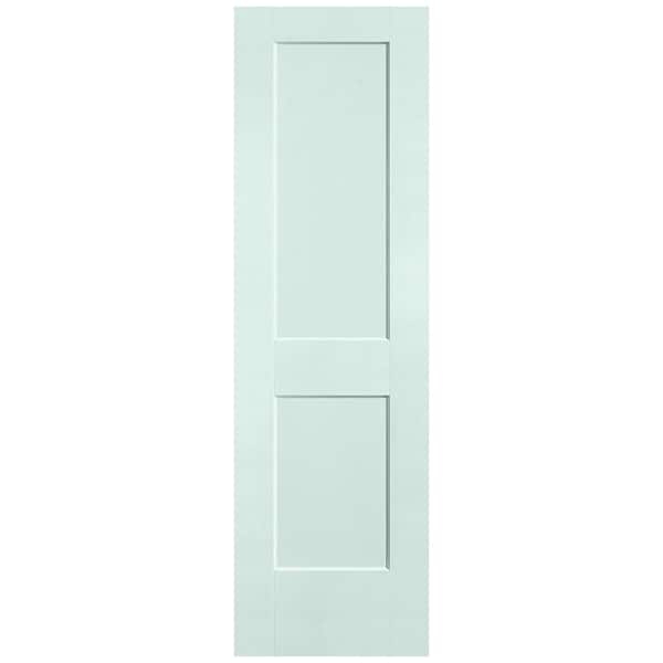 Masonite 24 in. x 80 in. 2-Panel Logan Single Bore Solid Core Sea Glass Molded Composite Interior Door Slab