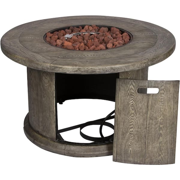 Shine Company Merida 40 in. Round Outdoor Fire Pit Table - Grey Shine Company Merida 40 in. Round Outdoor Fire Pit Table - Grey