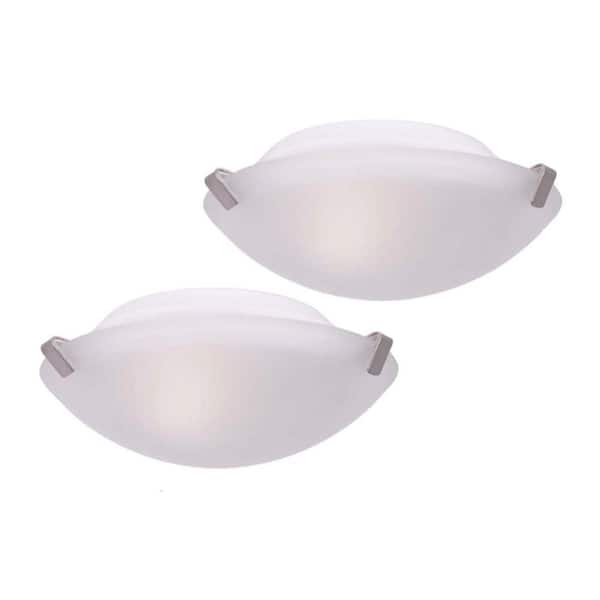Home Design Flush Mount Brushed Nickel Clips (2-Pack)
