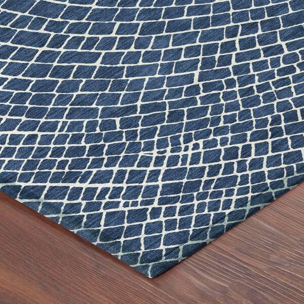 Chantille Machine Washable Indoor/Outdoor Abstract ACN2455 Navy 2 ft. x 3 ft. Accent Rug