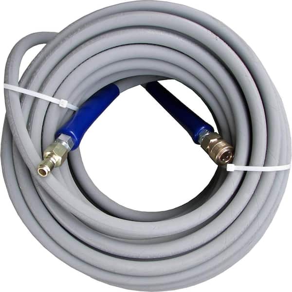 Pressure-Pro 3/8 ft. x 100 ft. Gray Pressure Washer Replacement Hose, Non-Marking with Quick Disconnects