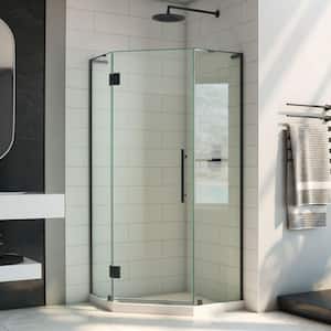 Prism Plus 34 in. W x 34 in. D x 72 in. H Semi Frameless Neo Angle Hinged Shower Enclosure in Matte Black