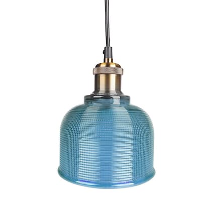 Retro Style Duck Egg Pale Blue And Clear Glass Ribbed Pattern Design Jar Ceiling Pendant Light Shade Retro Style Duck Egg Pale Blue And Clear Glass Ribbed Pattern Design Jar Ceiling Pendant Light Shade