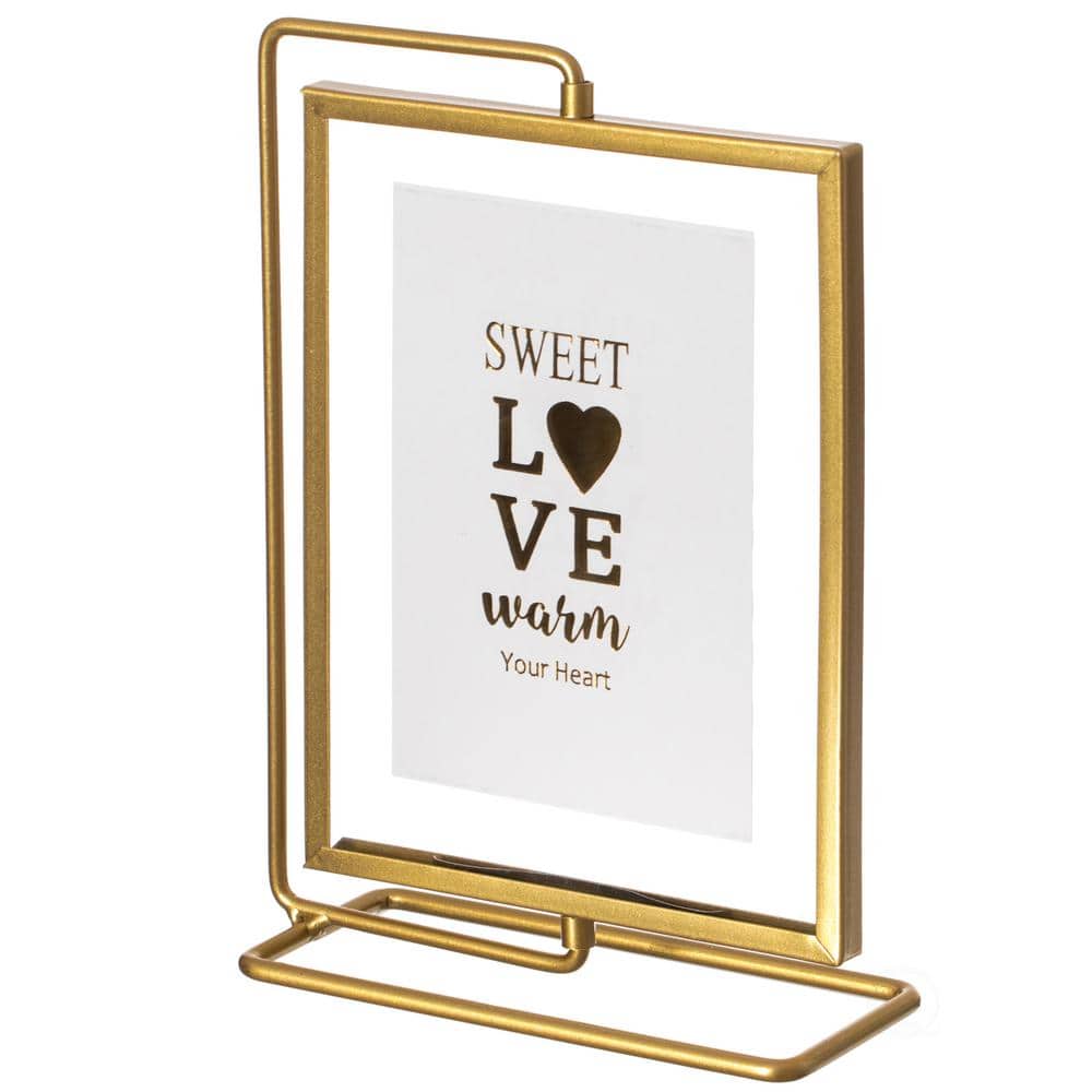 T29 Gold Glitter Photo Frame; Frame 4x6 Hanging/Free Stand