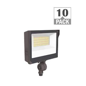 250-Watt Equivalent 5900-11200 Lumens Bronze Integrated LED Flood Light Adjustable and CCT with Photocell (10-Pack)