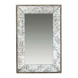24 in. W x 15 in. H Small Rectangular MDF Framed Wall Bathroom Vanity Mirror in Silver