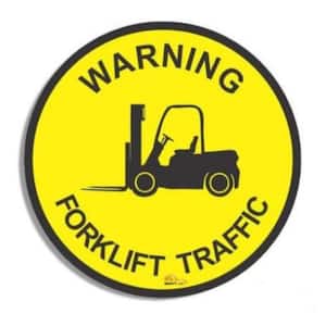 24 in. Warning Fork Lift Traffic Industrial Strength Floor Sign