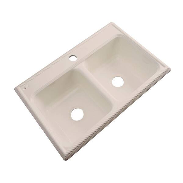 Thermocast Seabrook Drop-In Acrylic 33 in. 1-Hole Double Bowl Kitchen Sink in Candle Lyte