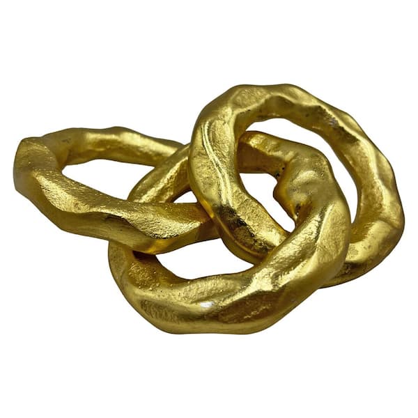 castellousa Twisted Series Silver 2 in. x 4 in. Chain Aluminum Metal Decorative Sculpture