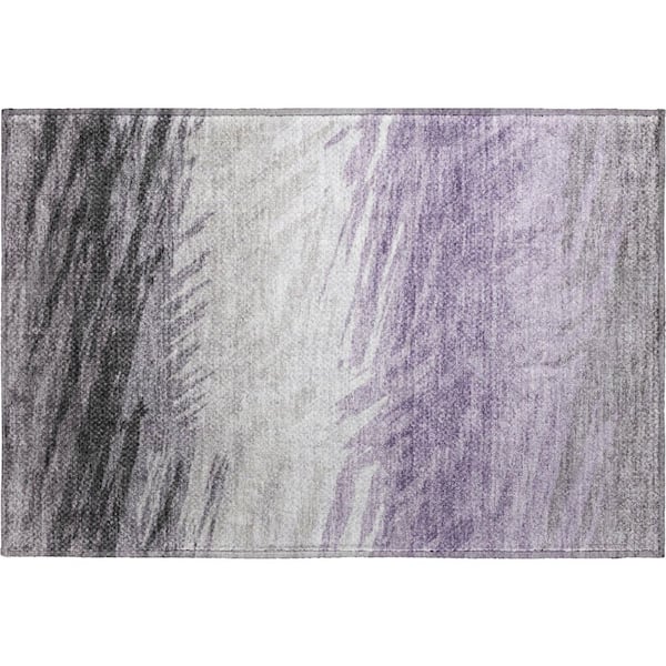 Mayfield Premium Machine Washable Abstract AMF2272 Lavender 2 ft. x 3 ft. Accent Rug