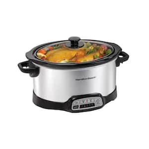 6 qt. Programmable Silver Slow Cooker with Temperature Settings