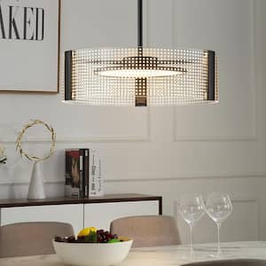 37-Watt 1-Light Black Modern Integrated LED Pendant Light