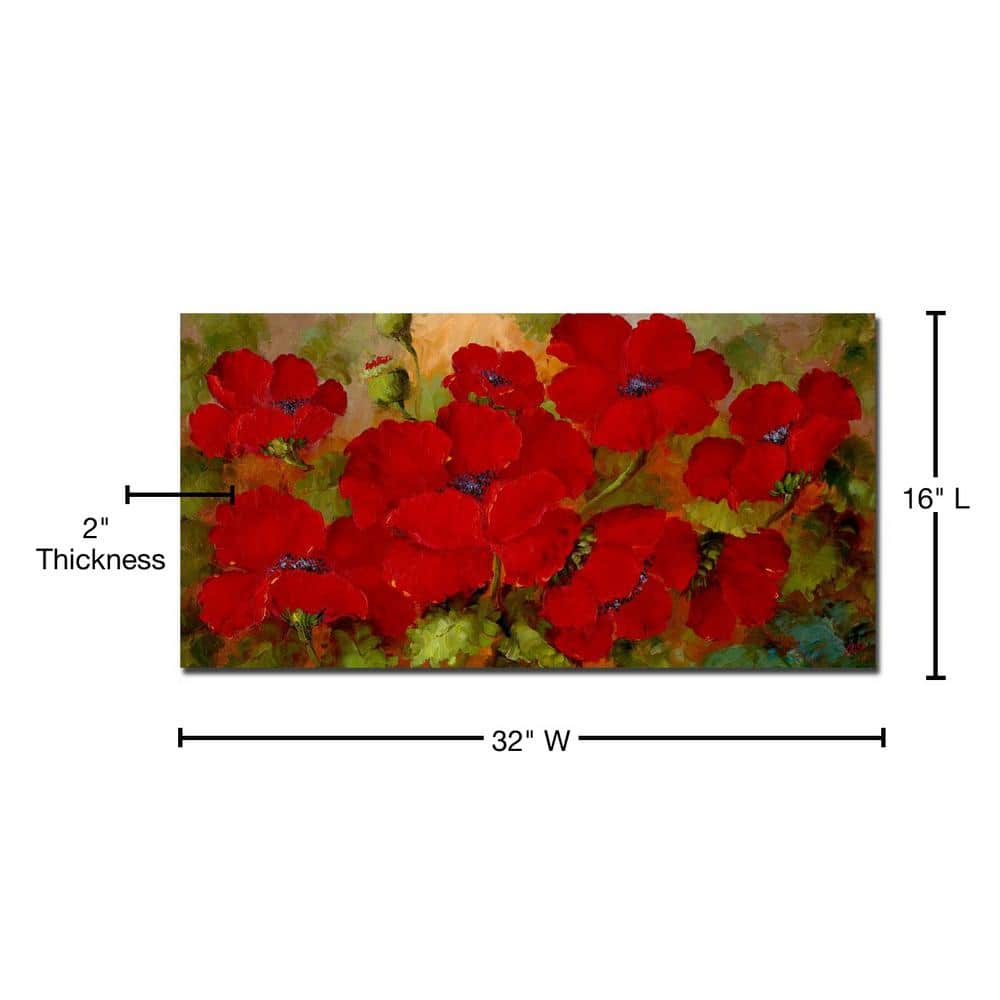 Rio Red Poppies Landscape Canvas Art 27" x 33"