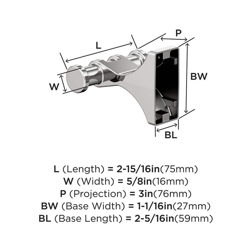Davenport Chrome Double Prong Wall Mounted Robe Hook