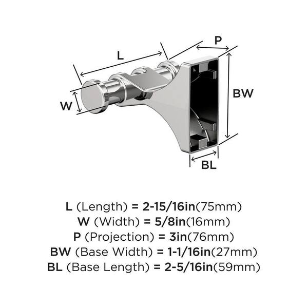 Amerock BH3605026 Davenport Chrome Transitional Double Robe Hook
