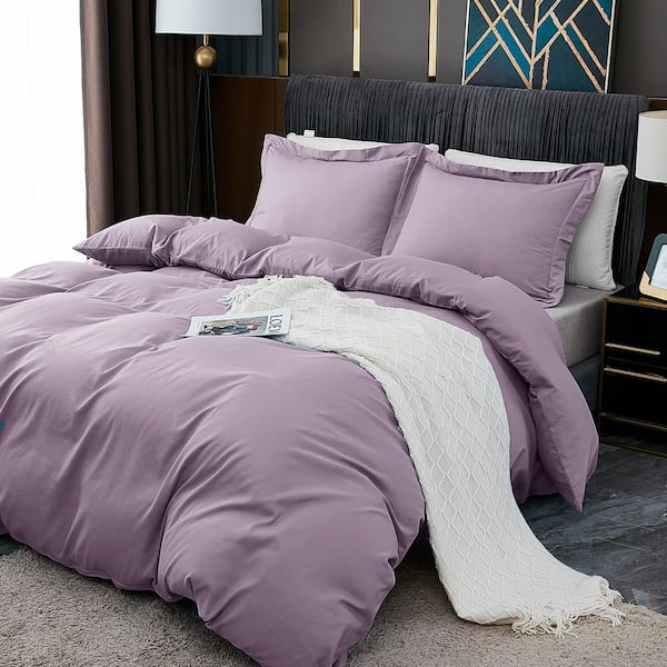 Lavender Purple Solid Color King Size Microfiber Comforter Only