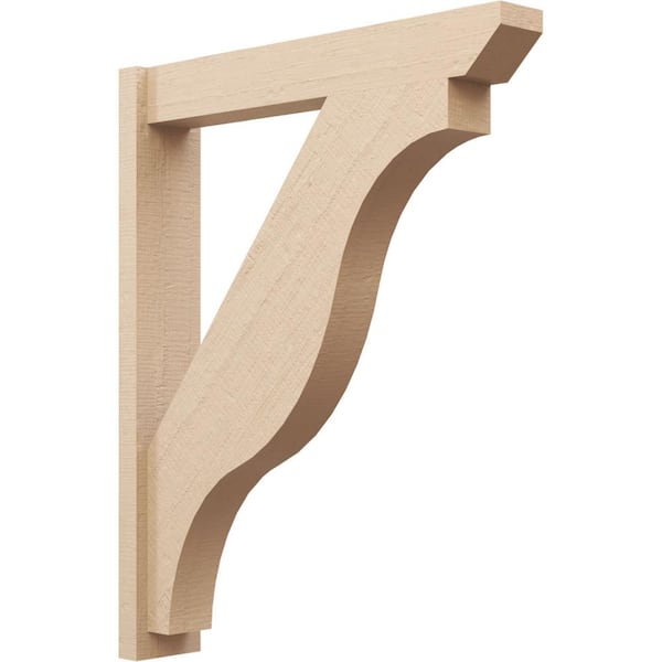 Ekena Millwork 6 in. x 42 in. x 34 in. Funston Slat Rough Cedar Woodgrain Timberthane Polyurethane Outlooker, Primed Tan