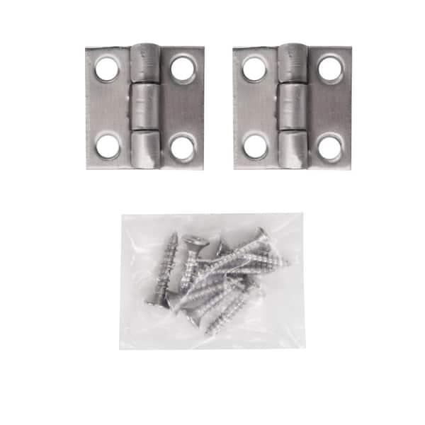Everbilt 1 in. Stainless Steel Non-Removable Pin Narrow Utility Hinges (2-Pack)