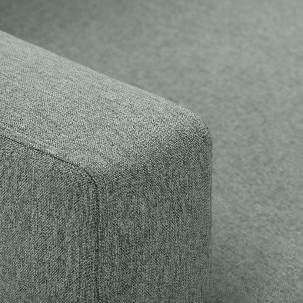 Elwood Modern Green Twill Tufted Accent Chair with Wood Legs