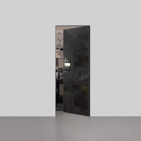 Sartodoors 32 in. x 84 in. Unassembled Left-Hand/Inswing Solid Core Graphite Flush Mount Hidden Door with Black Hinge Finish