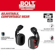 BOLT Earmuffs with Noise Reduction Rating of 26 dB