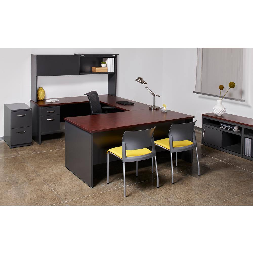 Charcoal Steel 18'' H x 72'' W Hutch Flipper Doors
