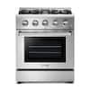 Thor Kitchen 30 in. 4.2 cu. ft. Gas Range in Stainless Steel HRG3080U ...