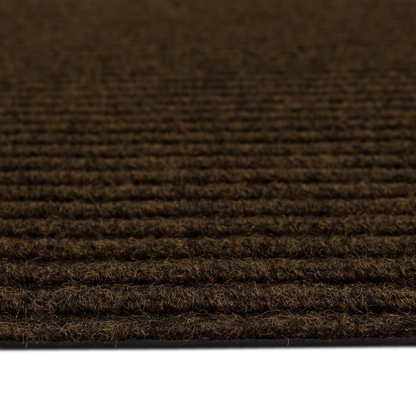 Mohawk Home Striped Utility Mat Brown Indoor/Outdoor 36 in. x 48