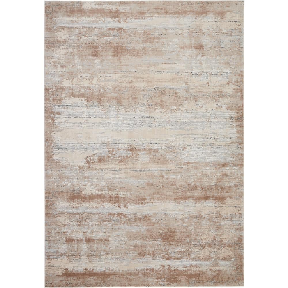Modern Abstract Gray 7'10" x 10'6" Synthetic Area Rug
