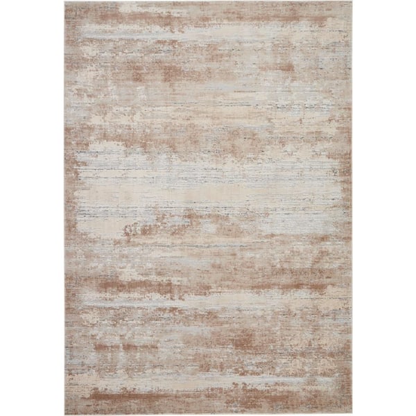 Rustic Textures Beige 8 ft. x 11 ft. Abstract Contemporary Area Rug