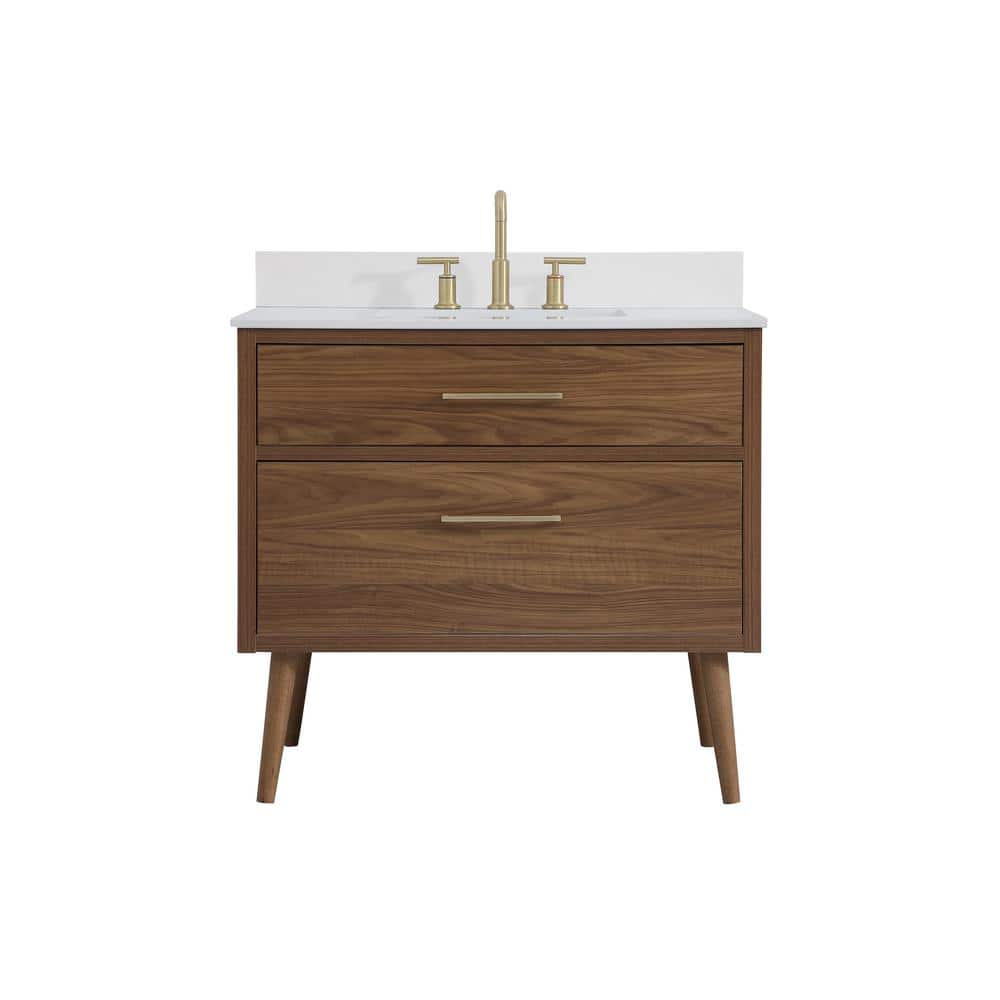 Simply Living 36 in. W x 22 in. D x 33.5 in. H Bath Vanity in Walnut Brown 