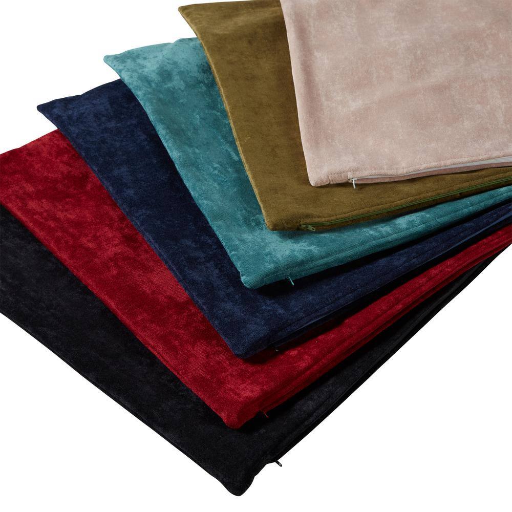 Ash Gray 24" Square Velvet Throw Pillow Cover