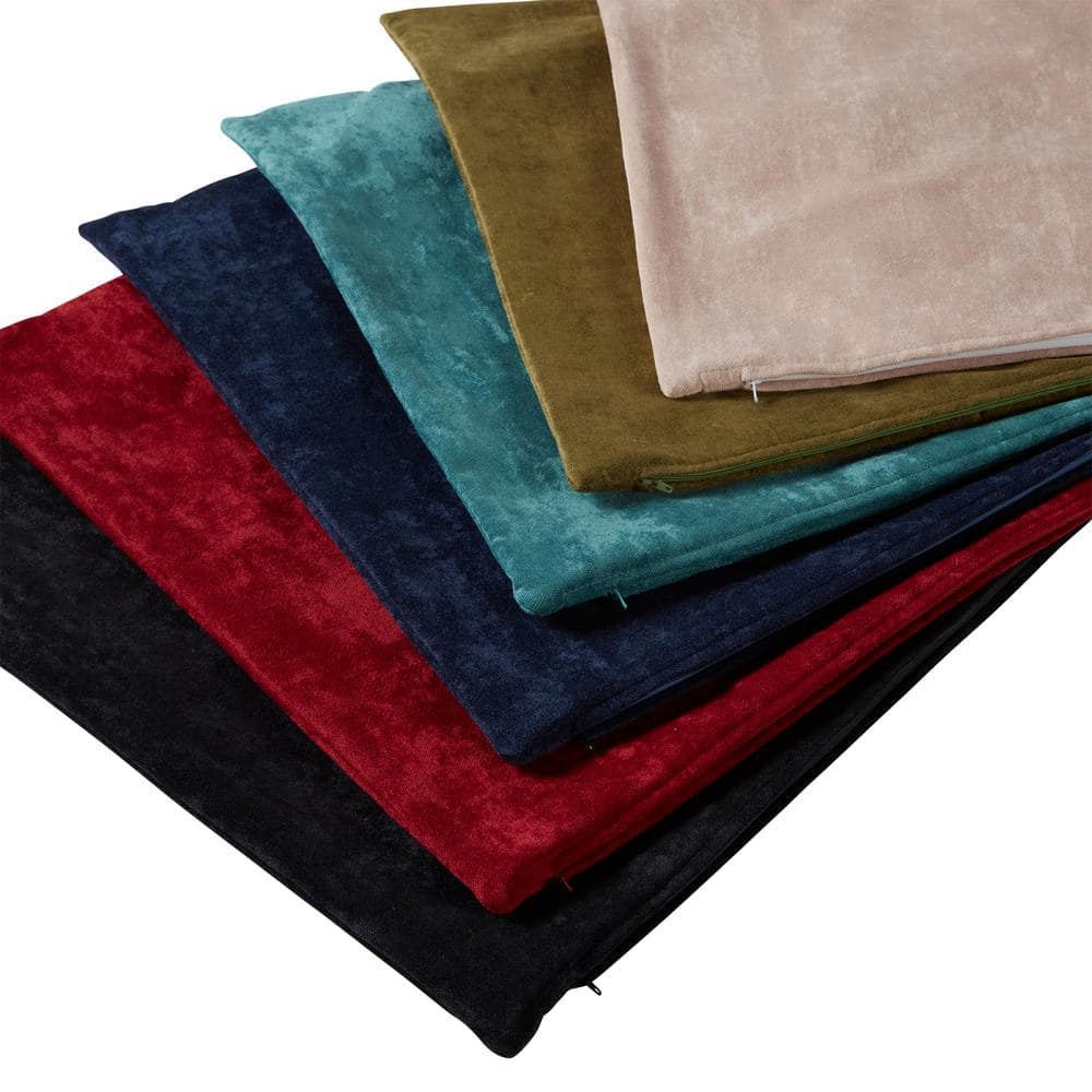 Sable Black Velvet 24-Inch Square Throw Pillow
