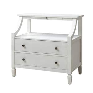 Jacqueline White 2-Drawer Nightstand with Built-In Outlets