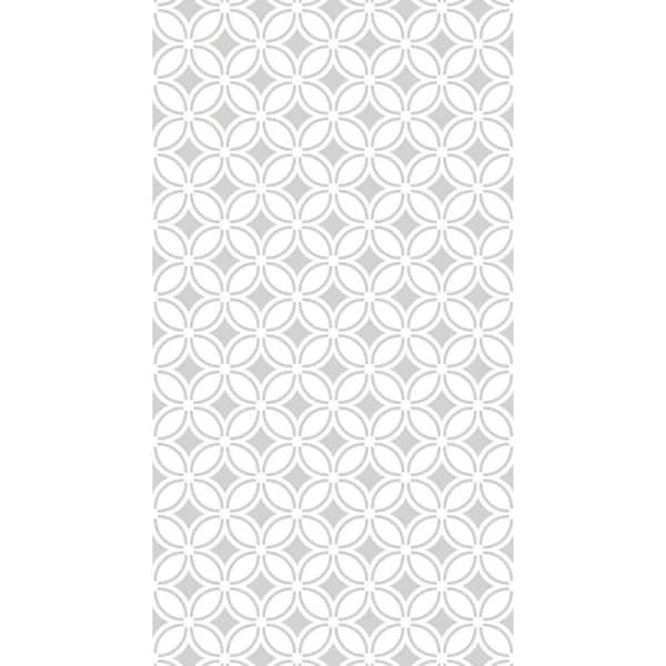 Artmaison Canada 18 in. x 42 in. Non Slip Designer Kitchen Art Mat Long Vinyl Rug Decorative Floor Mat Runner Rug, White/ Blue/ Taupe