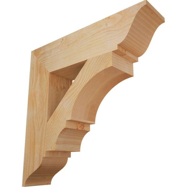 Ekena Millwork 6 in. x 26 in. x 26 in. Douglas Fir Balboa Traditional Rough Sawn Bracket