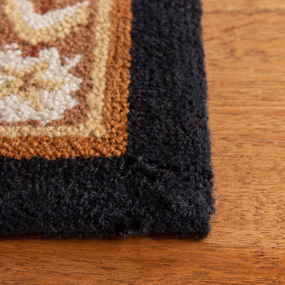 Chelsea Black and Brown Hand-Hooked Wool Area Rug